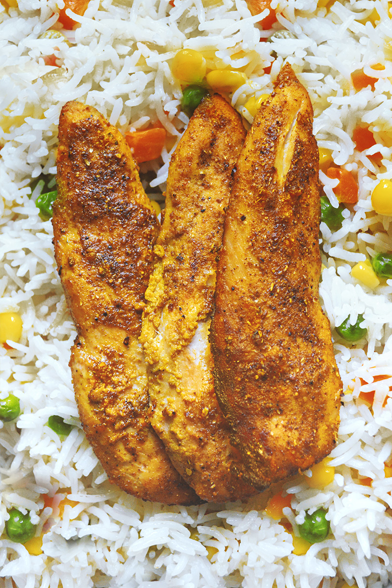 recipe for tandoori chicken and colorful rice